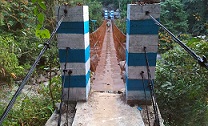 Construction of footbridge over Umit river at Nongnam Village.